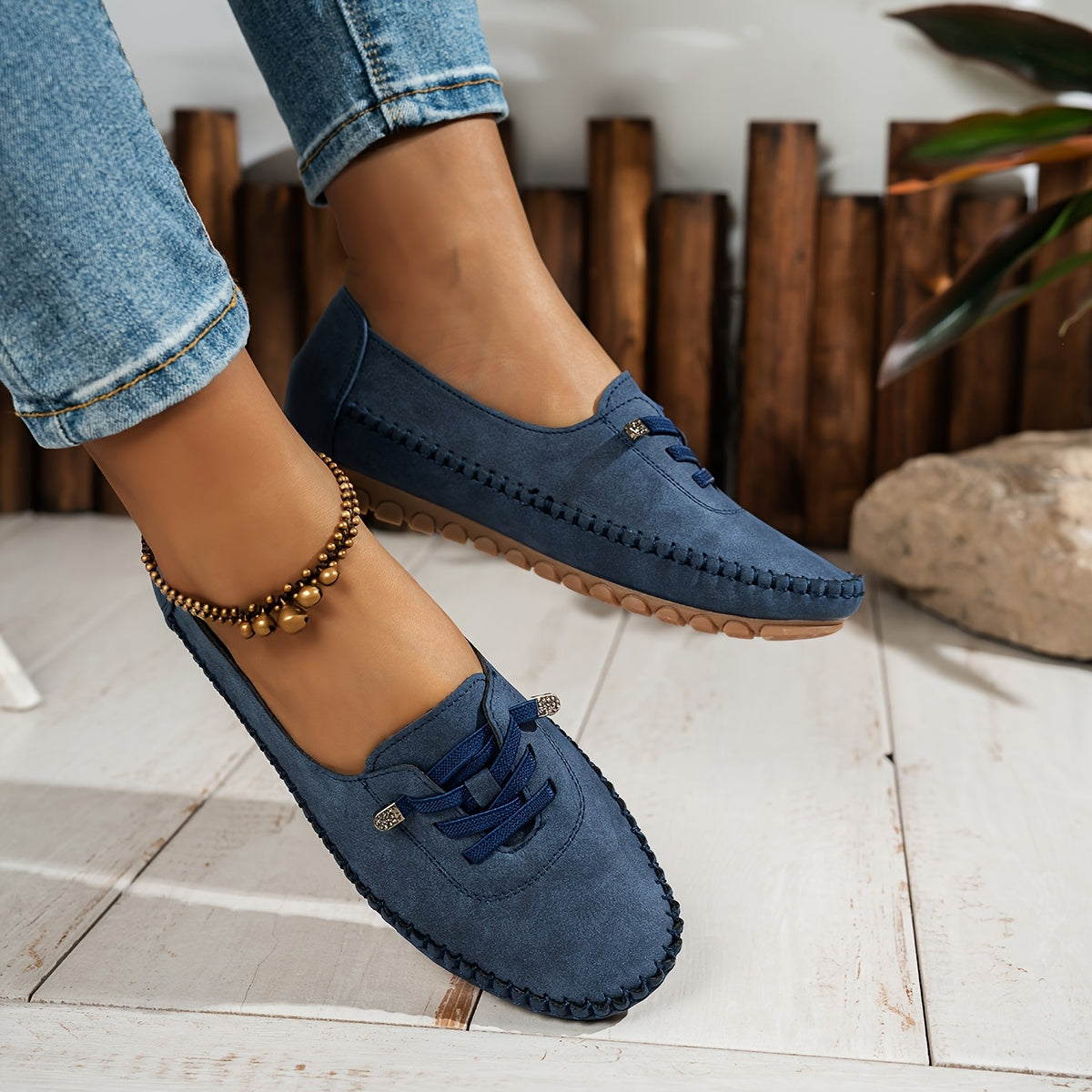 Albertine | Mocassin Souple à Lacets Élastiques