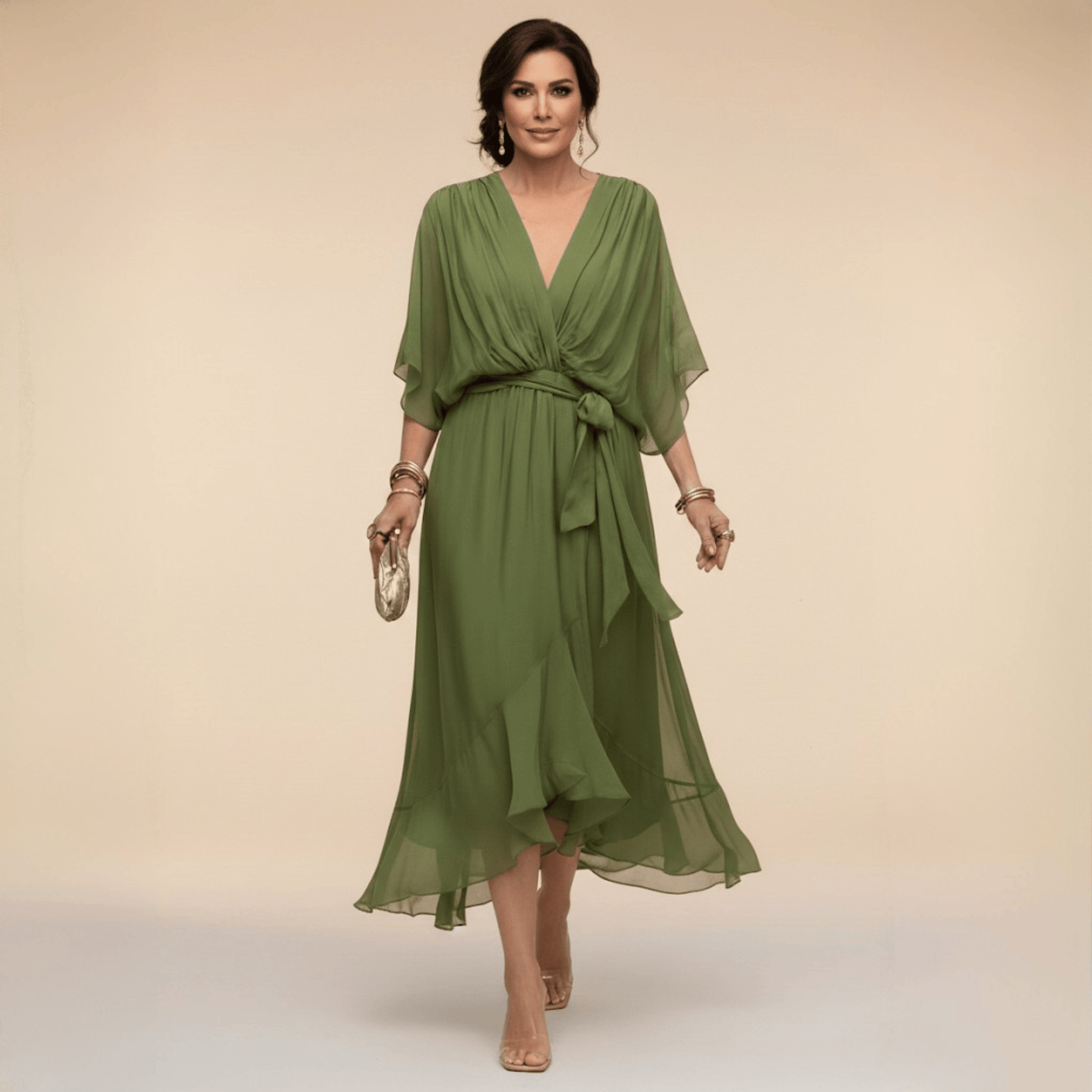 Laura™ | Robe en chiffon à décolleté en V