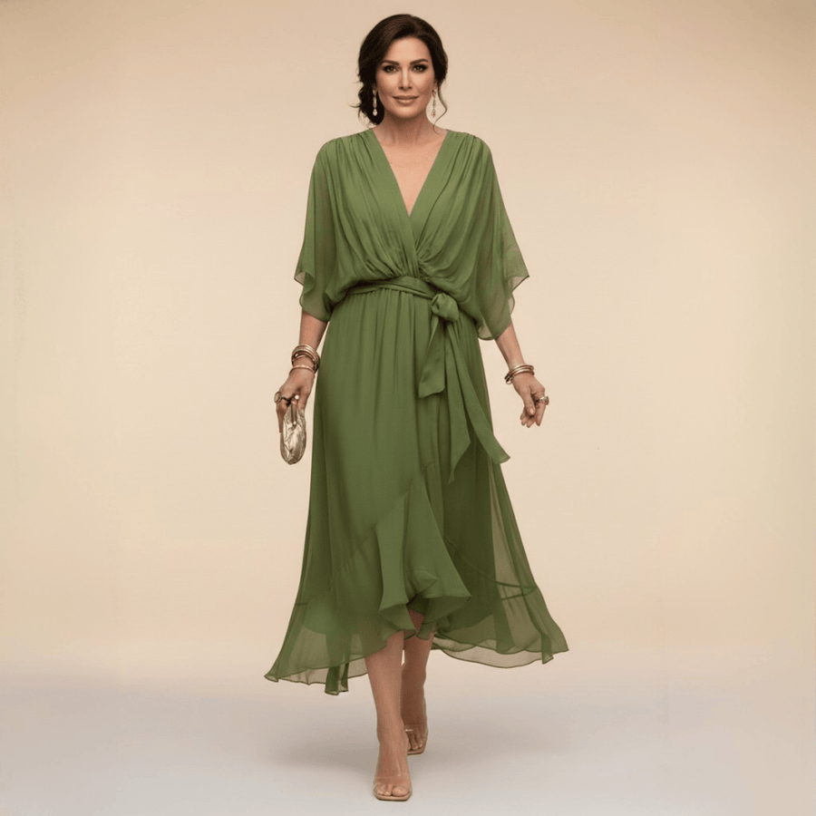 Laura™ | Robe en chiffon à décolleté en V