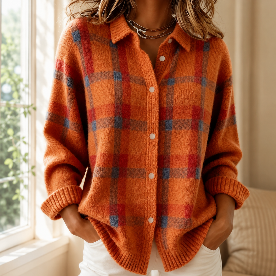 Rosemonde | Chemise Cardigan à Carreaux