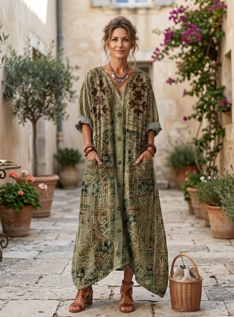 Éléonore | Robe Longue Imprimée Bohème Chic