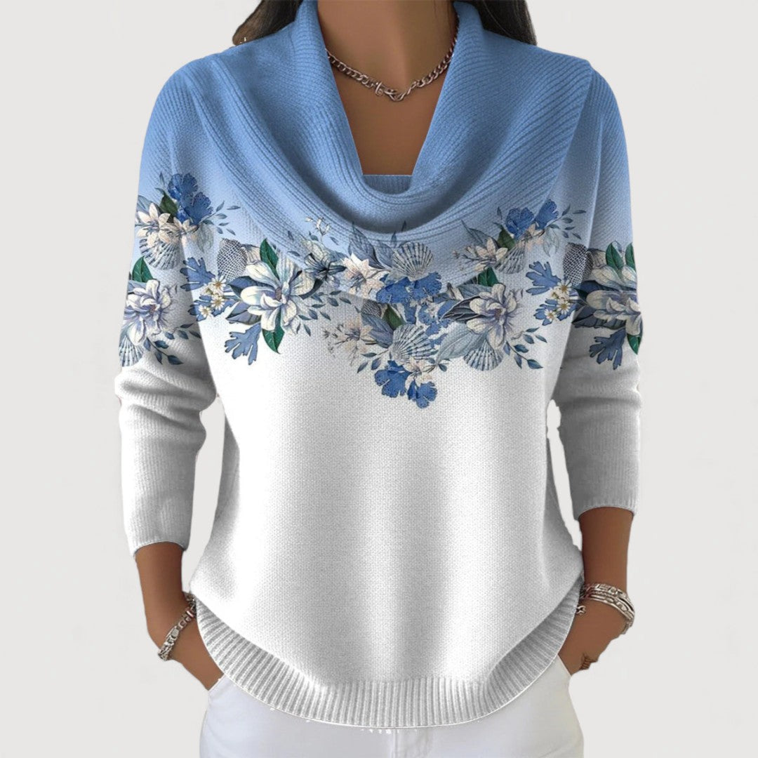Aurélie | Pull Col Fleuri Dégradé