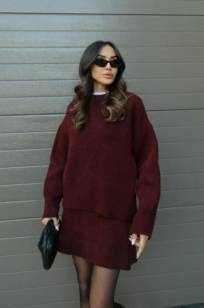 Joséphine | Ensemble Pull Oversize & Jupe en Maille