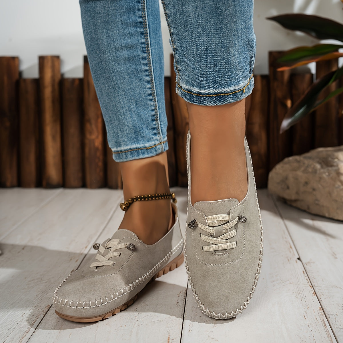 Albertine | Mocassin Souple à Lacets Élastiques