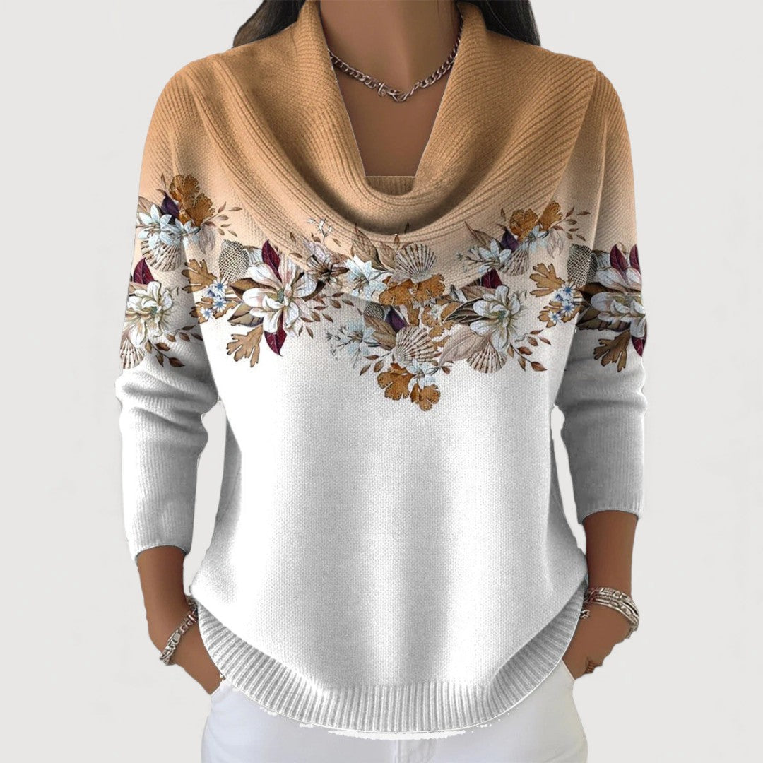 Aurélie | Pull Col Fleuri Dégradé