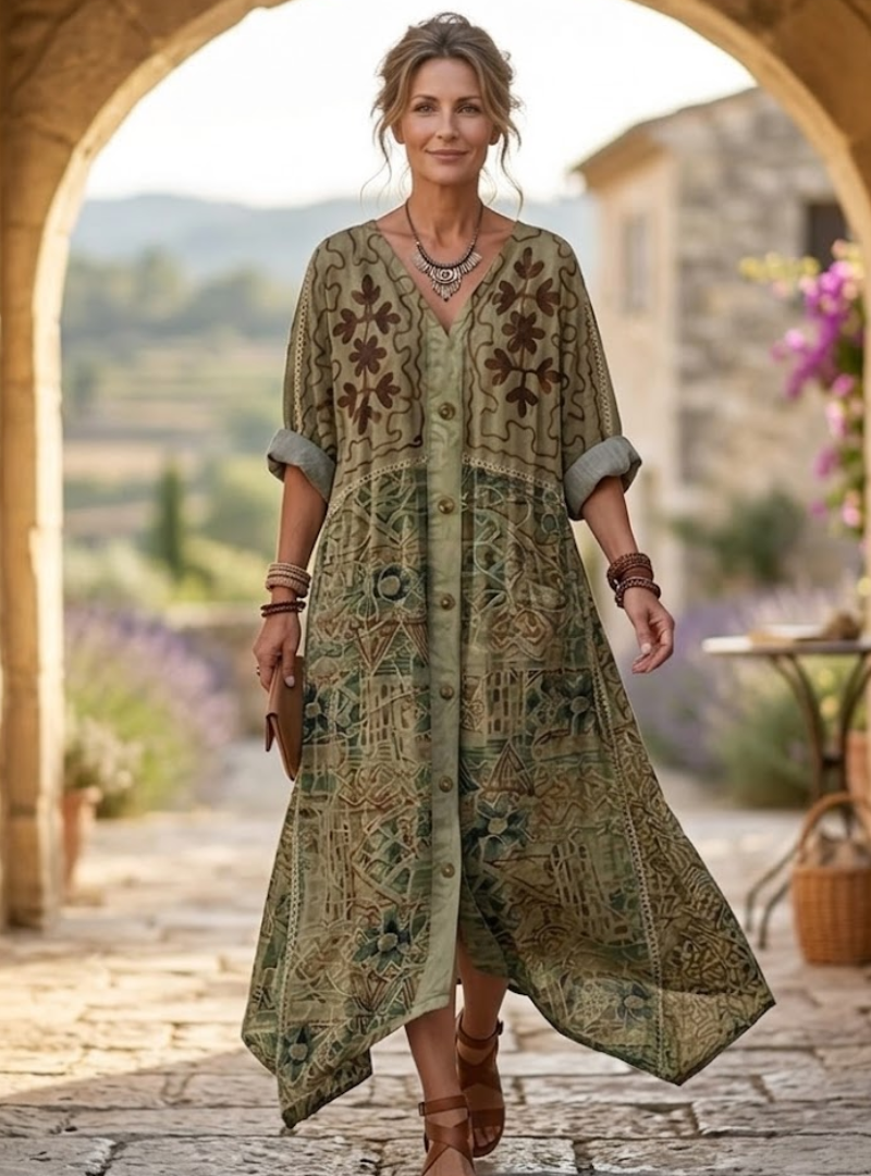 Éléonore | Robe Longue Imprimée Bohème Chic