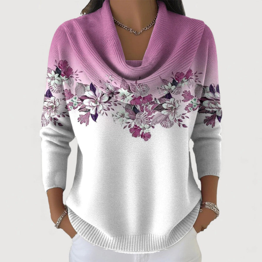 Aurélie | Pull Col Fleuri Dégradé