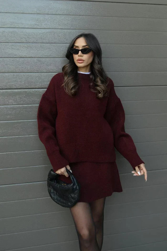 Joséphine | Ensemble Pull Oversize & Jupe en Maille
