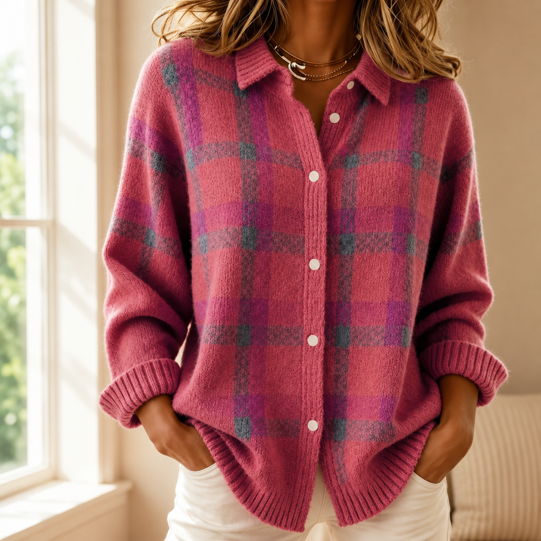 Rosemonde | Chemise Cardigan à Carreaux