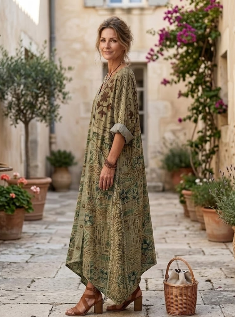 Éléonore | Robe Longue Imprimée Bohème Chic