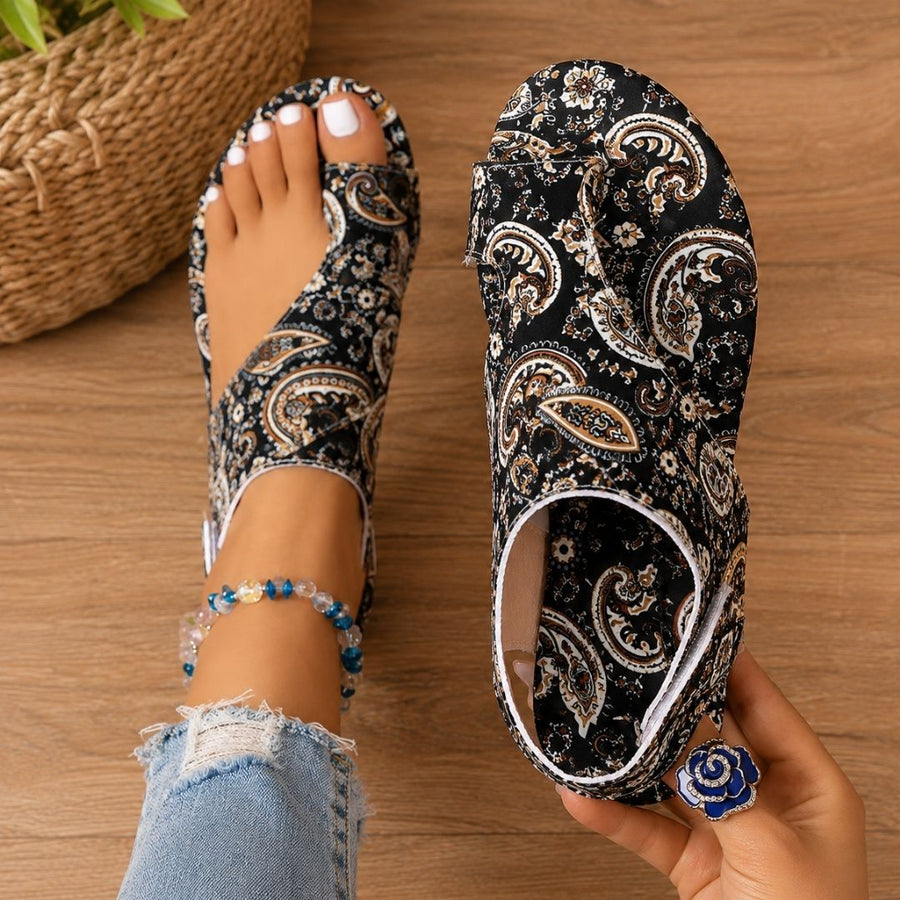 Rosalie | Sandale Orthopédique Compensée Imprimée