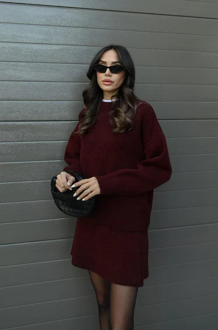 Joséphine | Ensemble Pull Oversize & Jupe en Maille