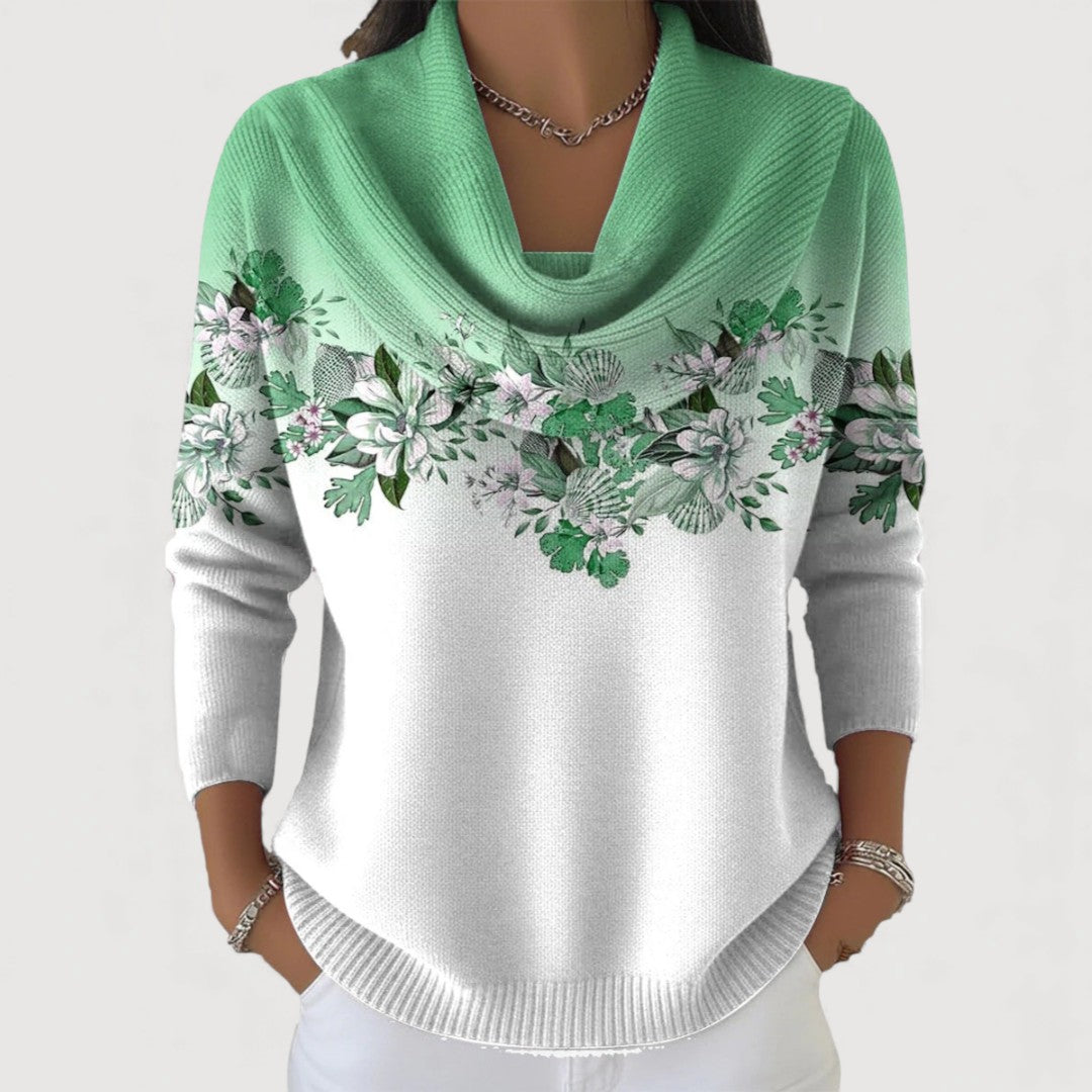 Aurélie | Pull Col Fleuri Dégradé