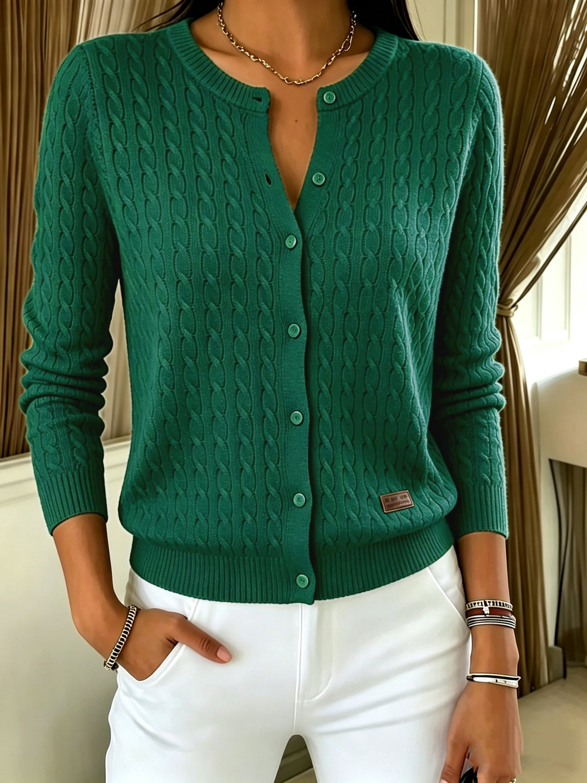 Geneviève | Cardigan Tricot Torsadé