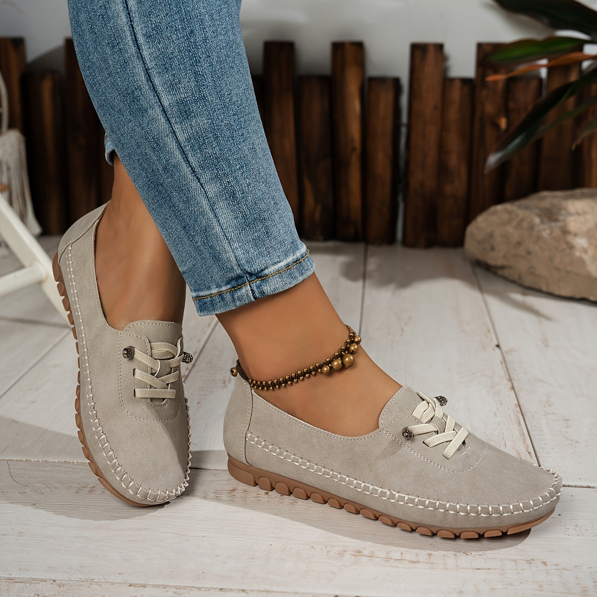 Albertine | Mocassin Souple à Lacets Élastiques