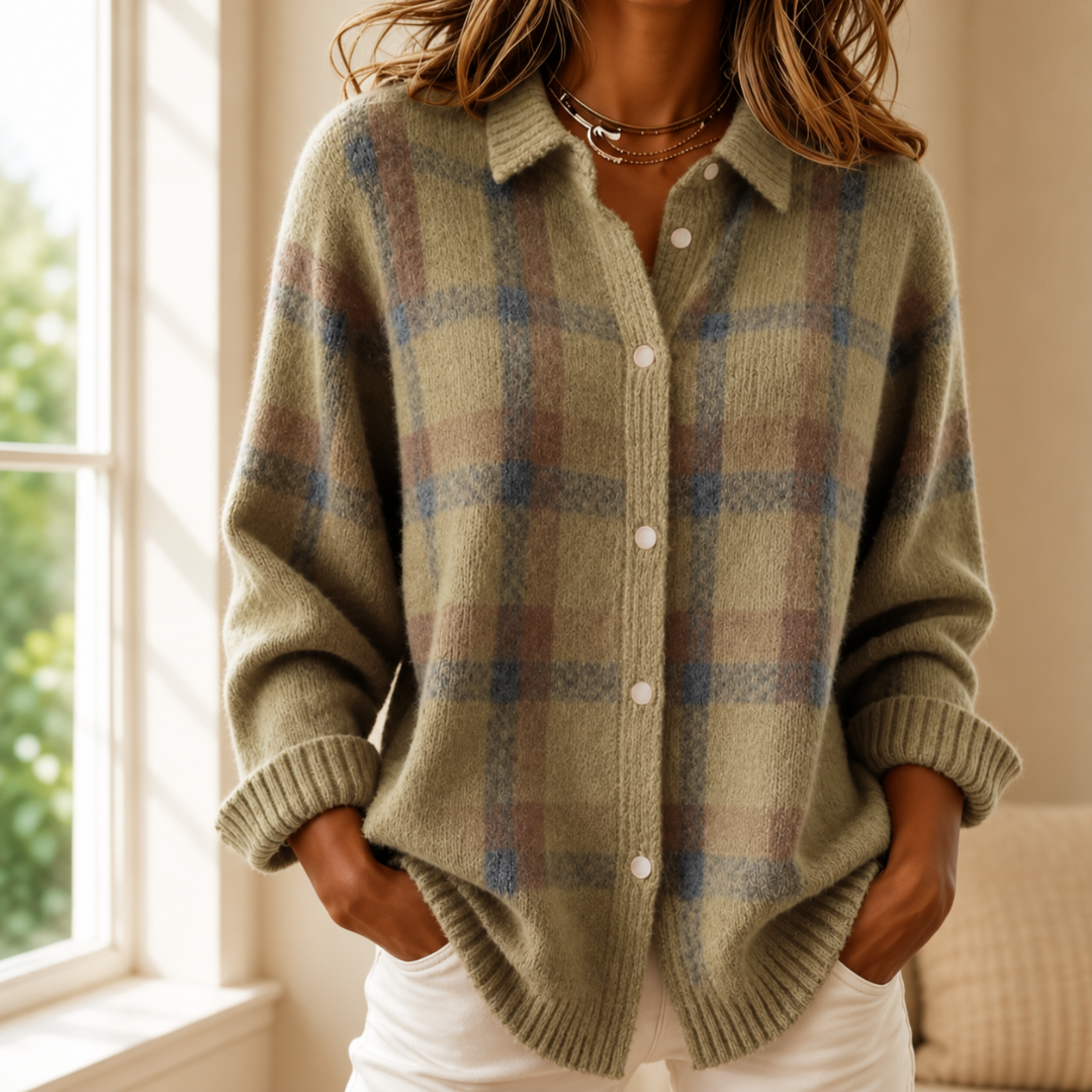Rosemonde | Chemise Cardigan à Carreaux