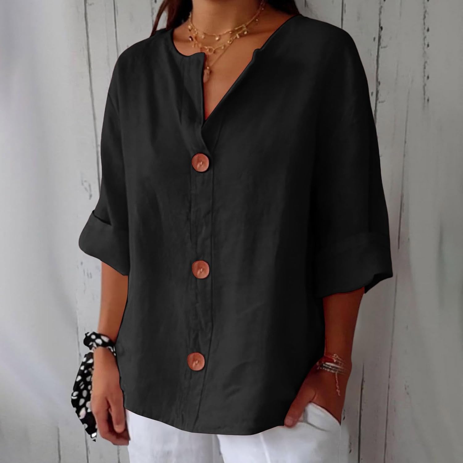 Noora™ Blouse Lin Décontractée