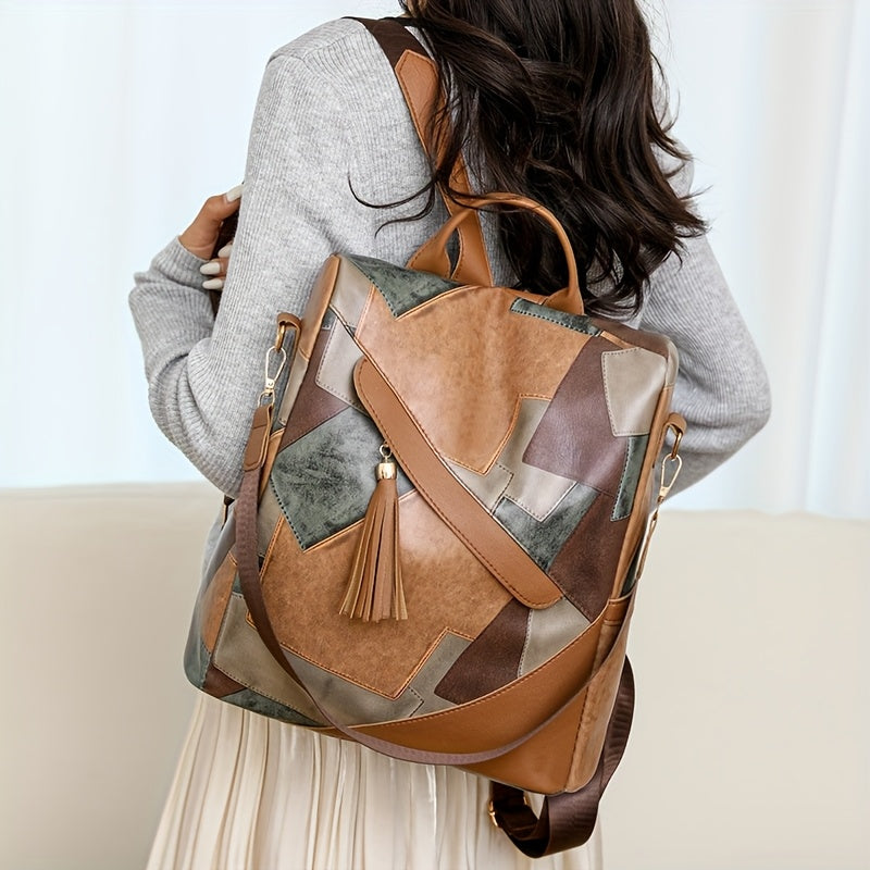 Célestine | Sac à Dos Patchwork en Cuir
