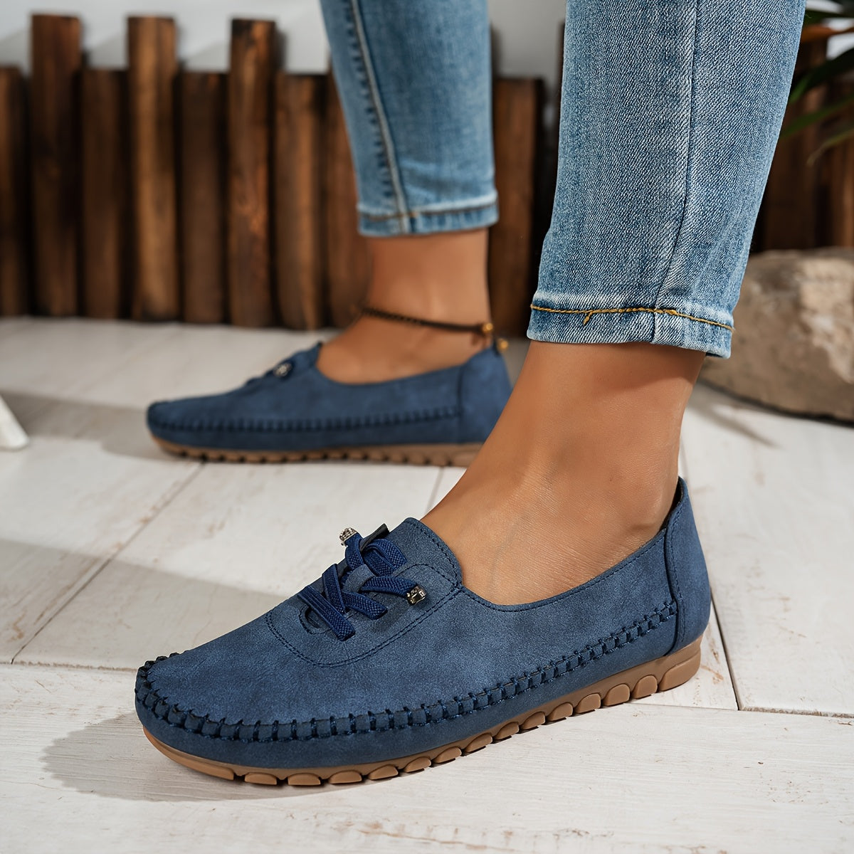 Albertine | Mocassin Souple à Lacets Élastiques