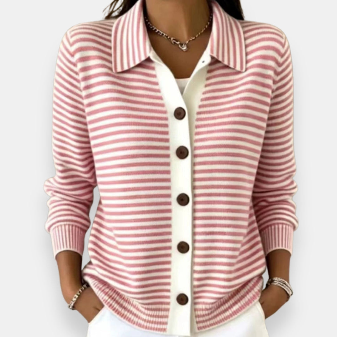 Clotilde | Cardigan d'automne à rayures