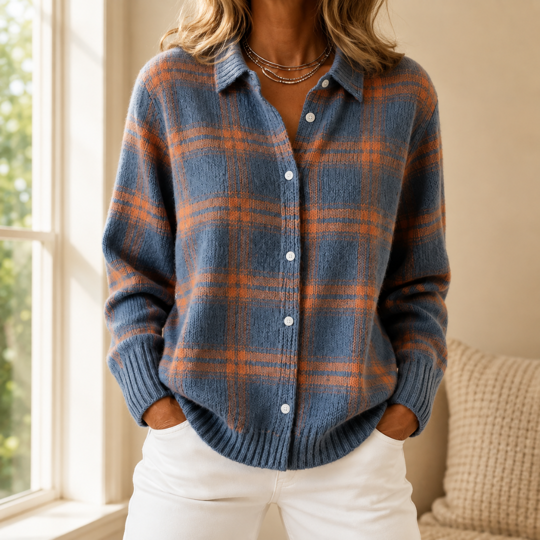 Rosemonde | Chemise Cardigan à Carreaux