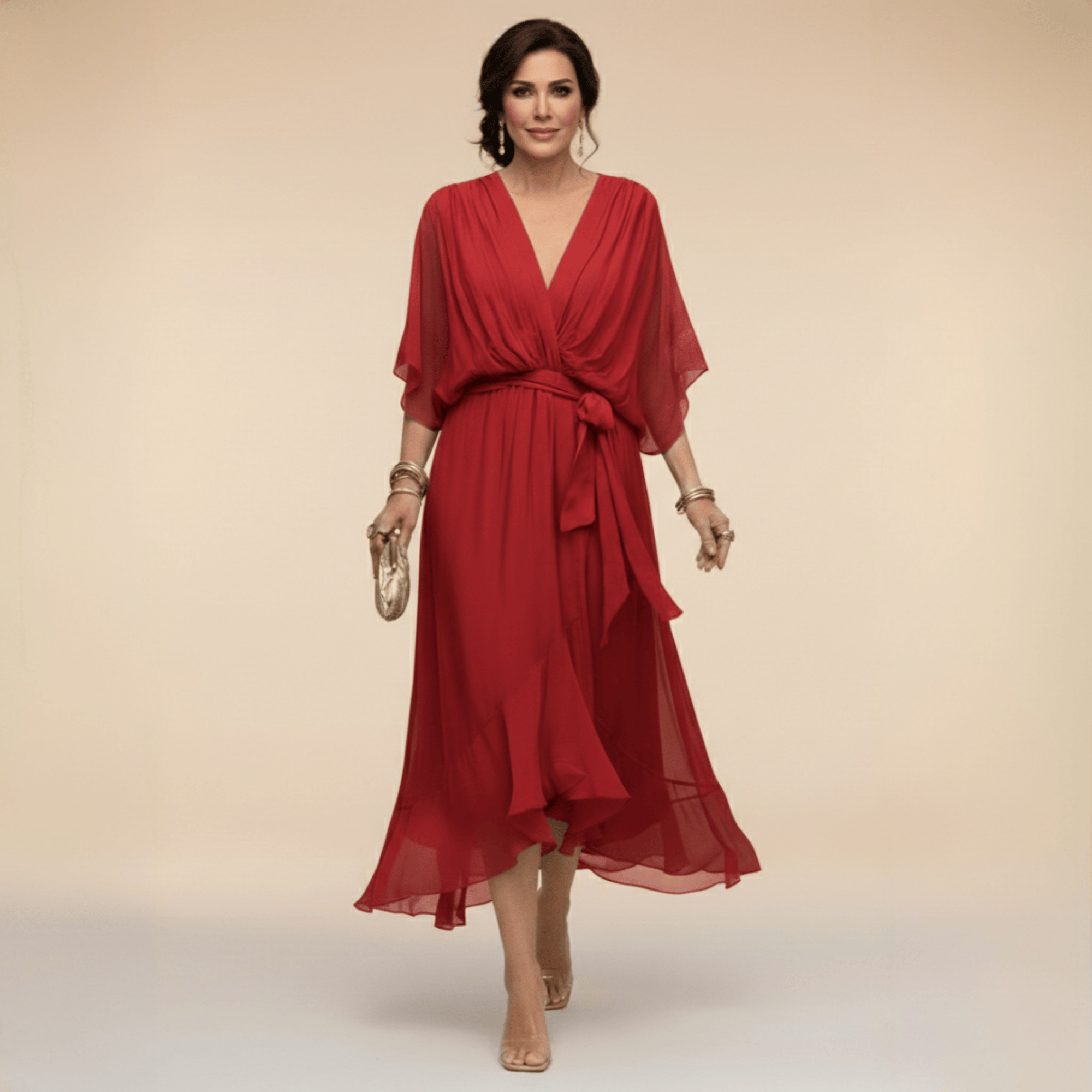 Laura™ | Robe en chiffon à décolleté en V