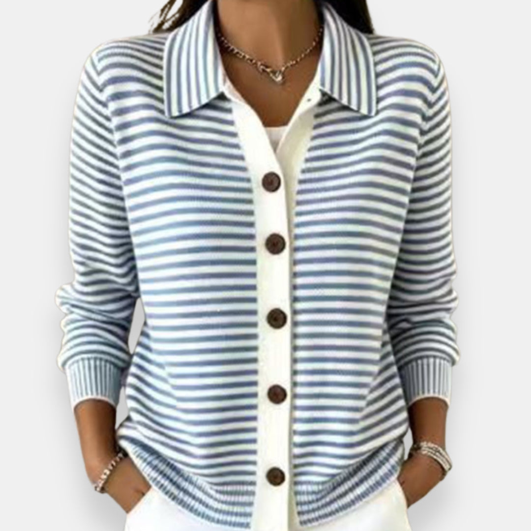 Clotilde | Cardigan d'automne à rayures