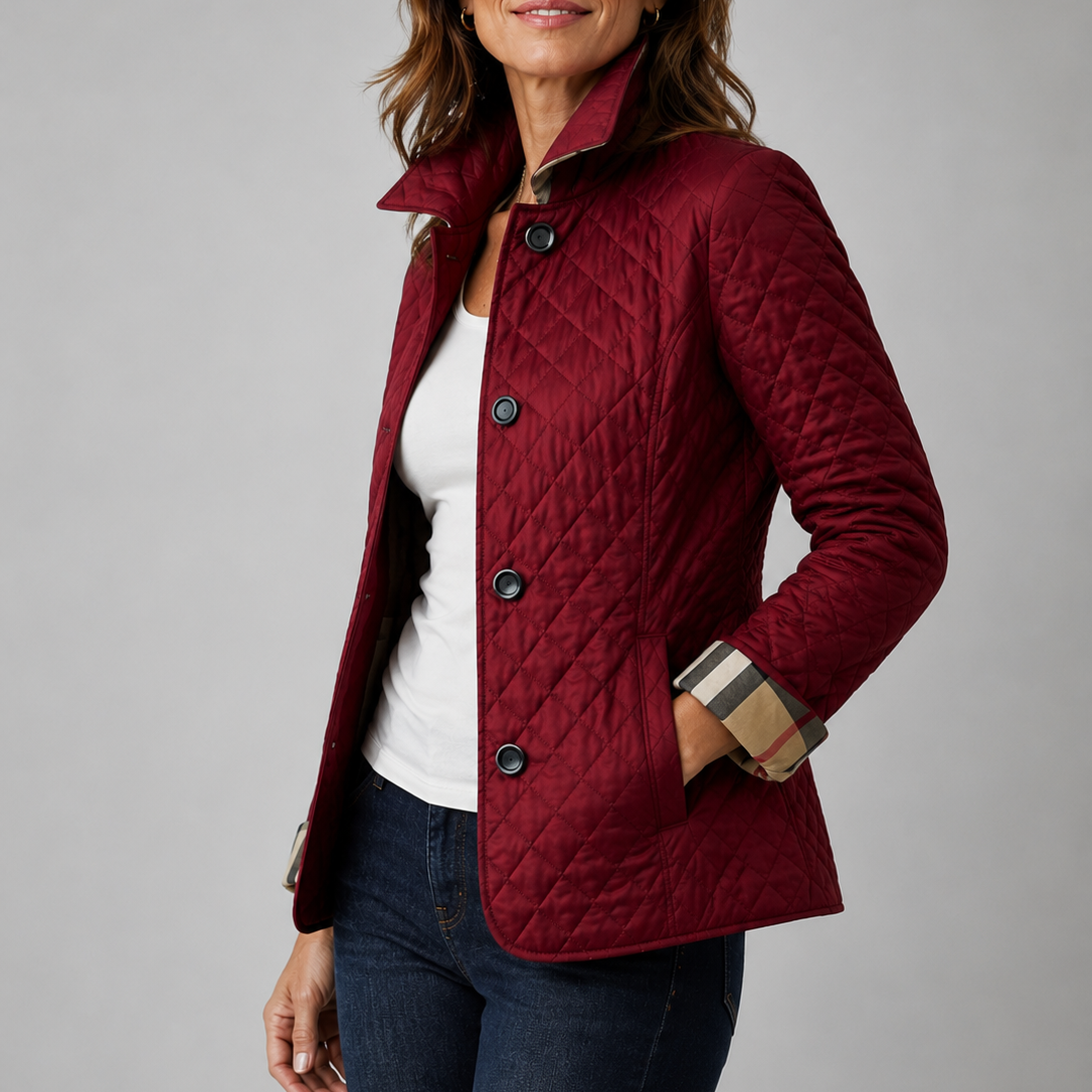 Charlotte | Veste Matelassée Doublure Écossaise