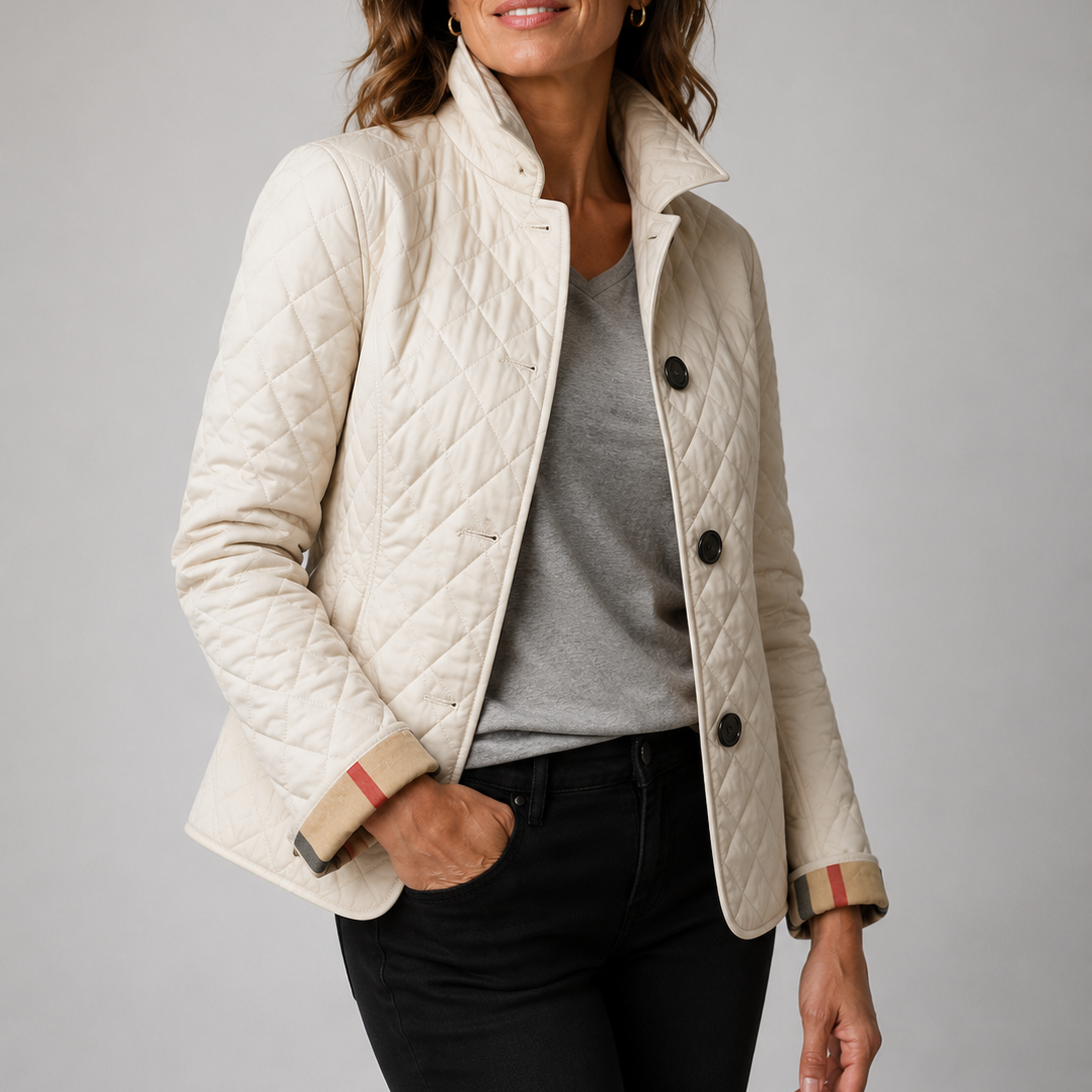 Charlotte | Veste Matelassée Doublure Écossaise
