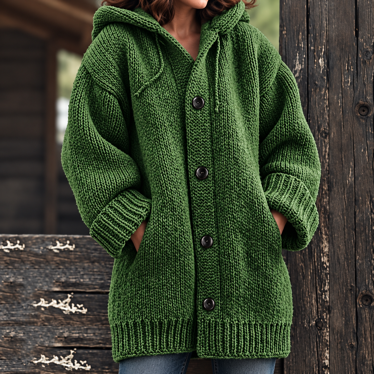 Roxelane | Cardigan Long Tricot à Capuche