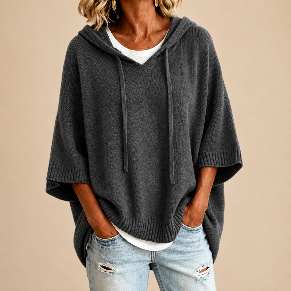 Cosette | Poncho Capuche en Maille
