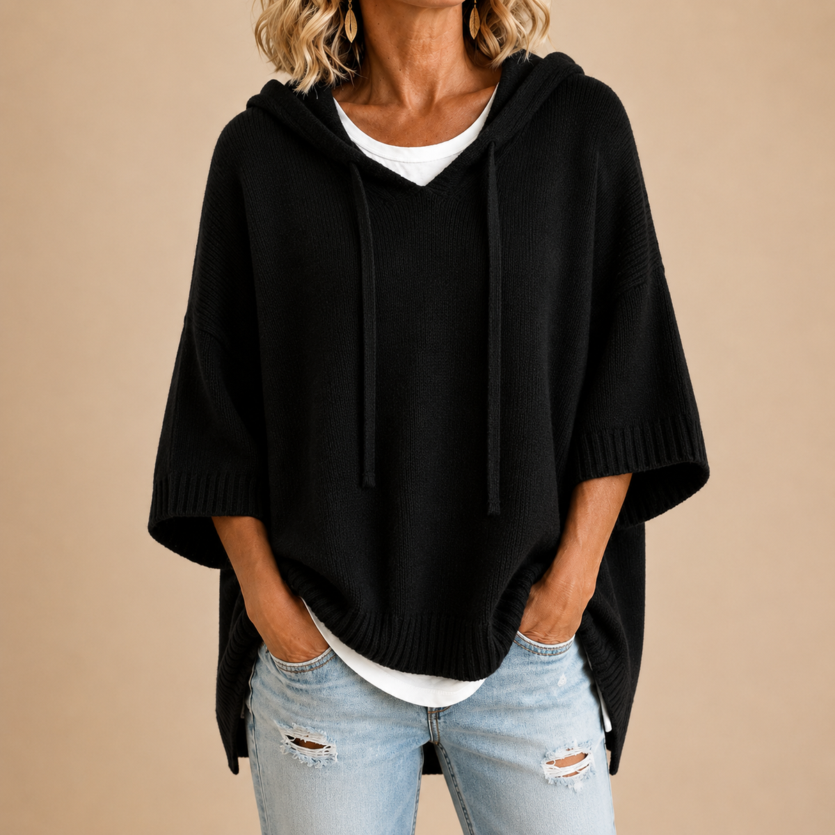 Cosette | Poncho Capuche en Maille