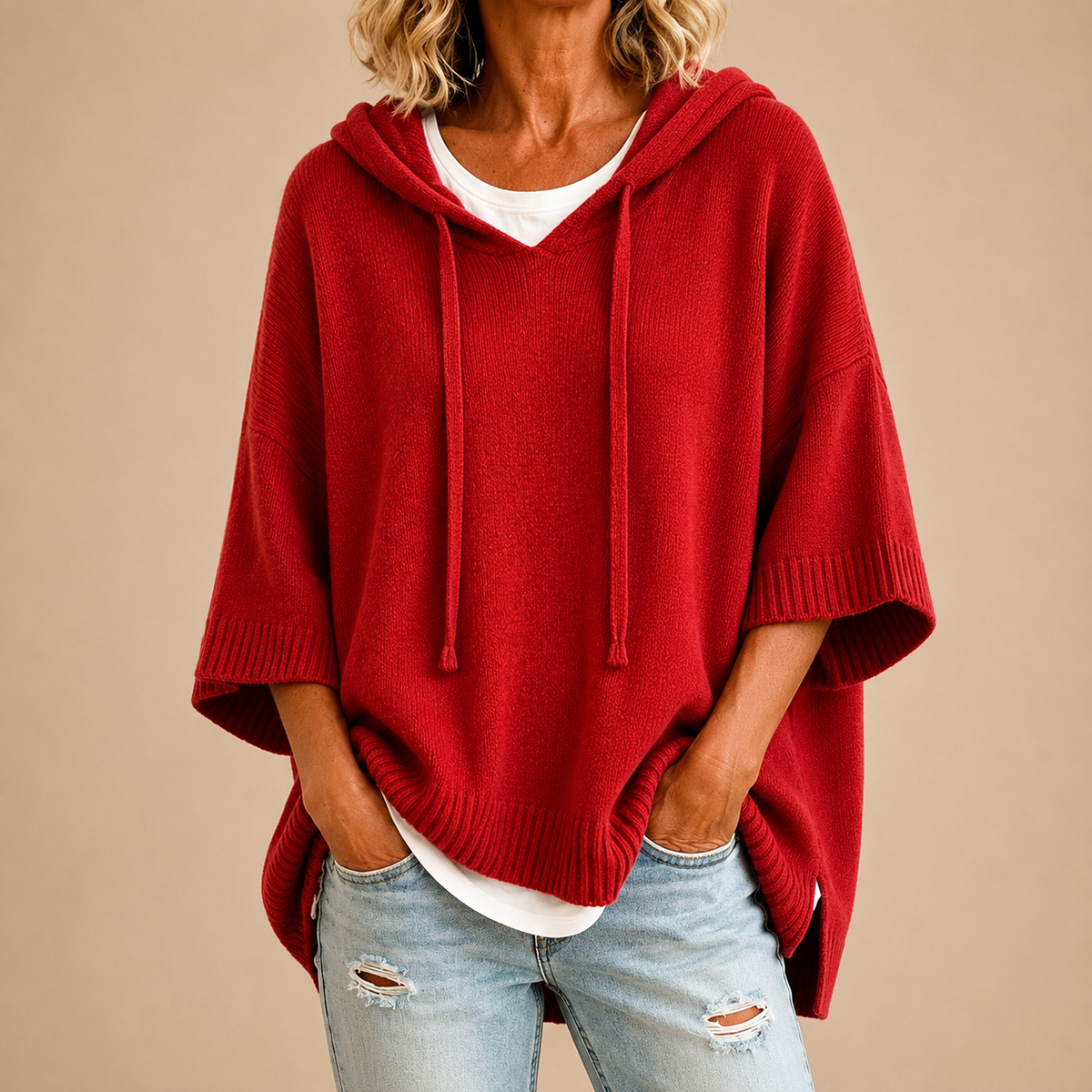 Cosette | Poncho Capuche en Maille