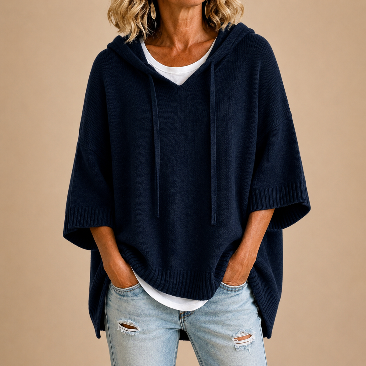 Cosette | Poncho Capuche en Maille