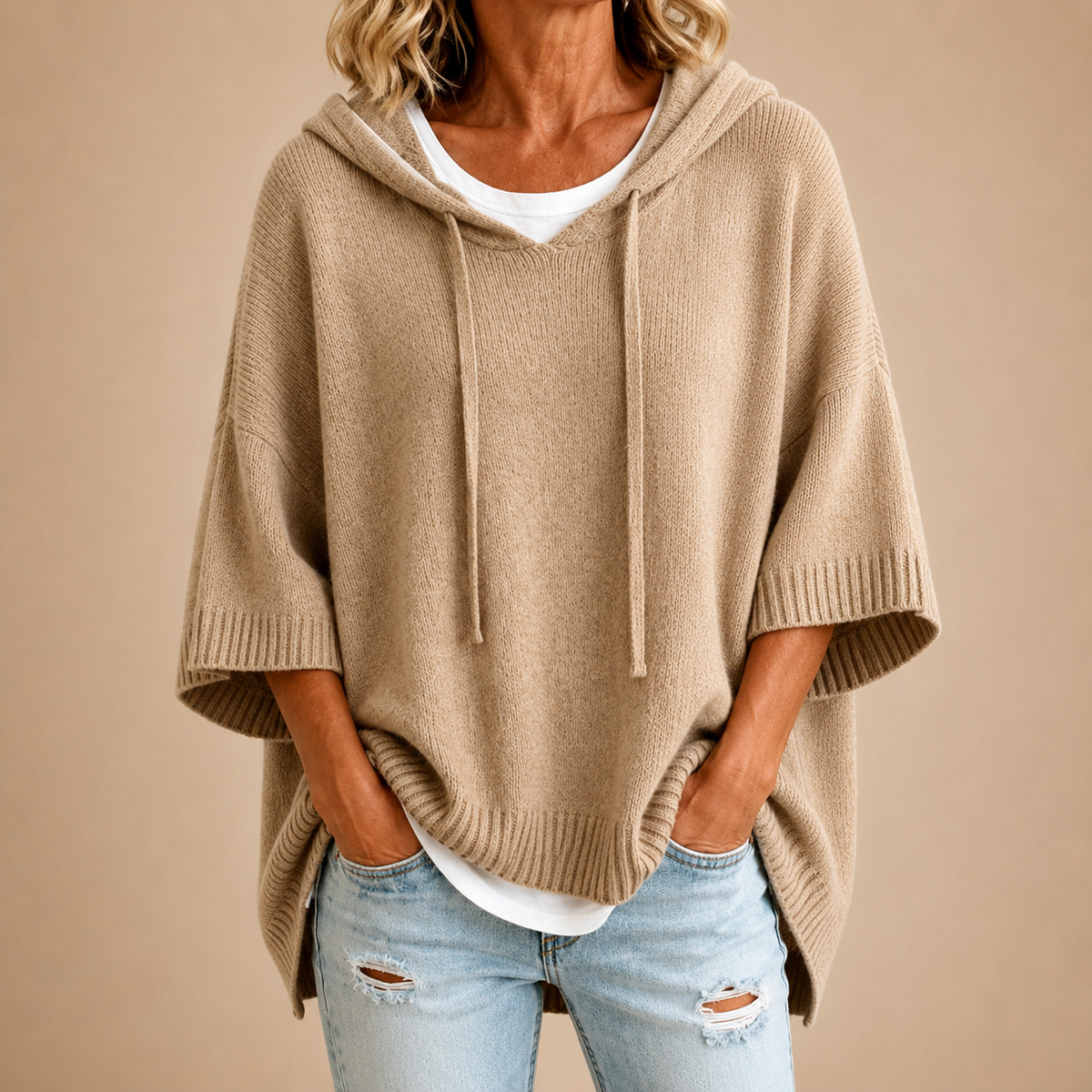 Cosette | Poncho Capuche en Maille