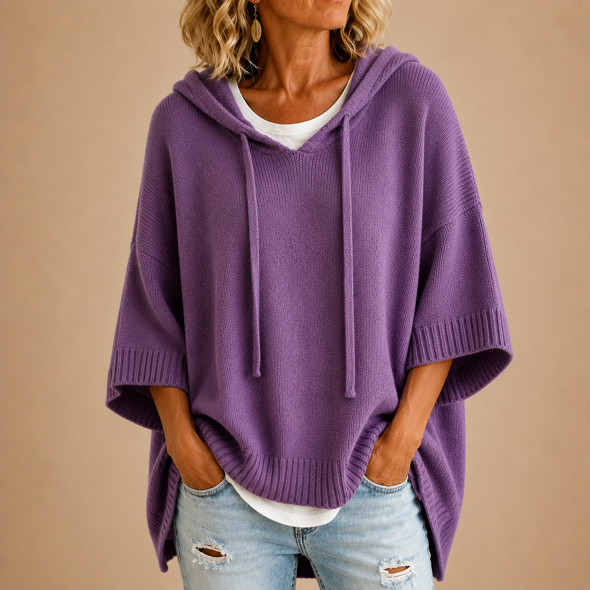 Cosette | Poncho Capuche en Maille