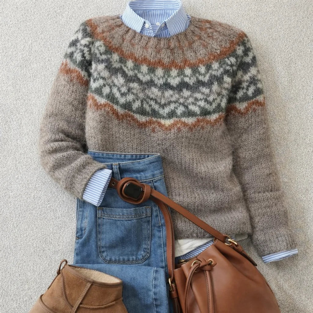 Mathilde | Pull en Maille Douce Motif Nordique