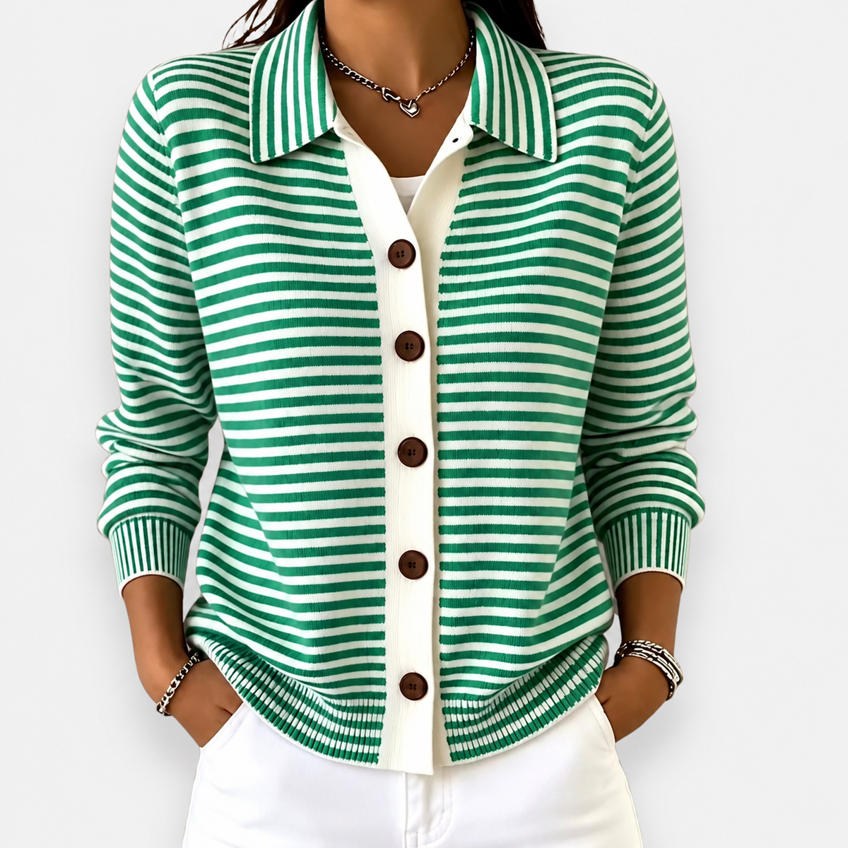 Clotilde | Cardigan d'automne à rayures
