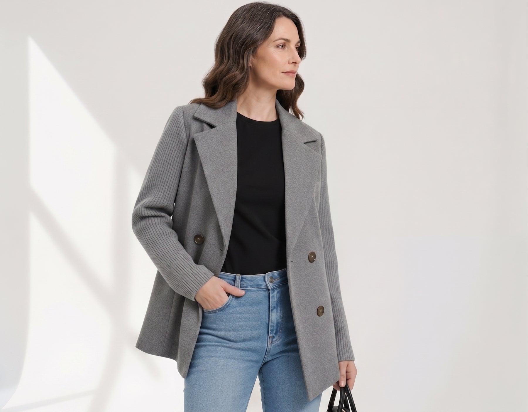 Delphine | Blazer Cintré Manches Tricot