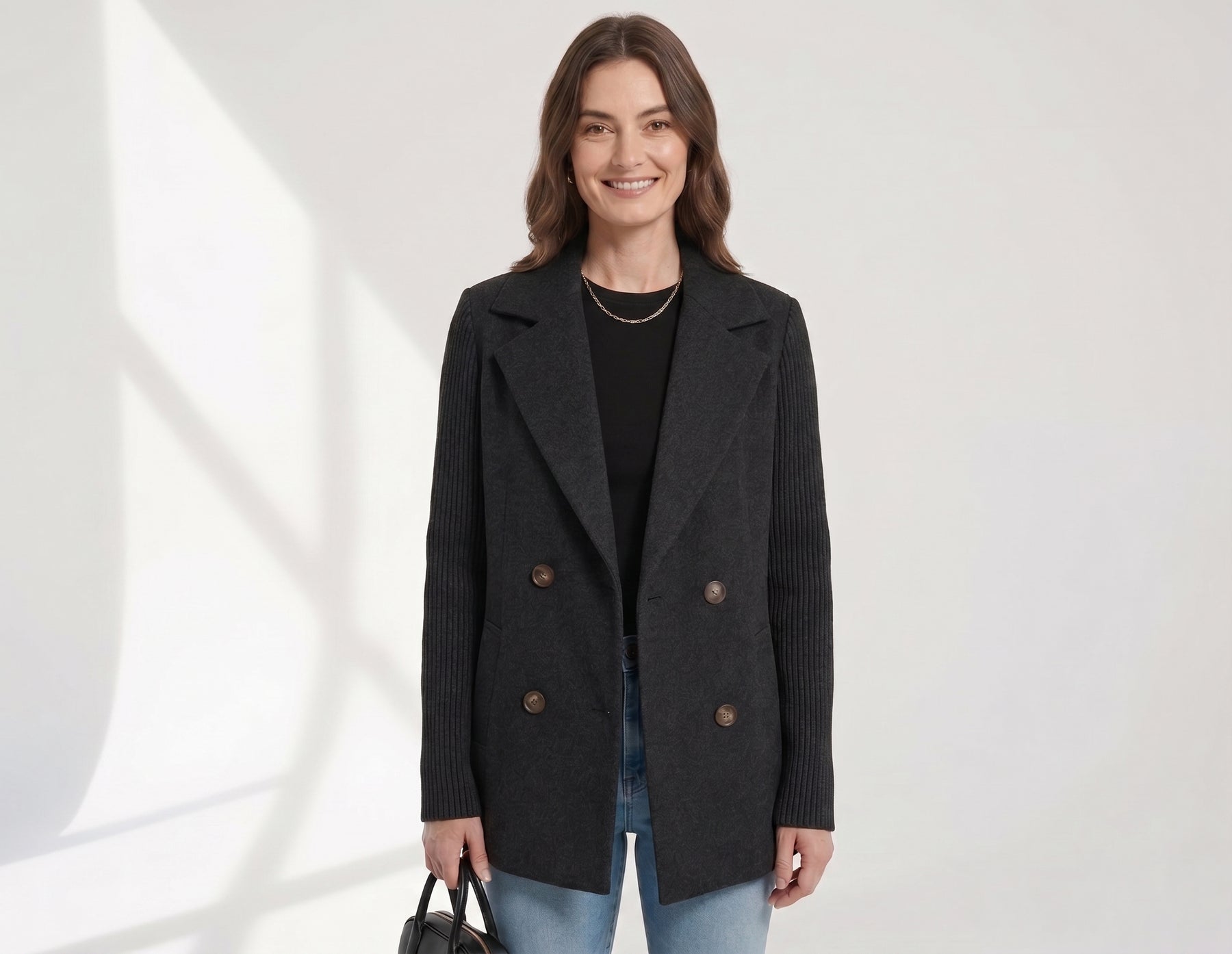 Delphine | Blazer Cintré Manches Tricot