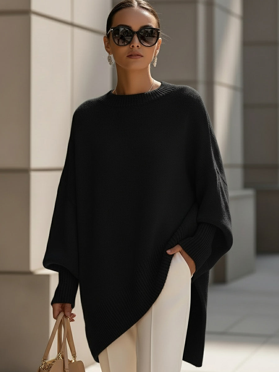 Victoire | Pull Oversize Asymétrique à Manches Chauve-Souris