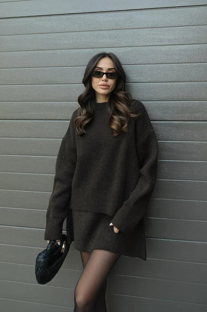 Joséphine | Ensemble Pull Oversize & Jupe en Maille