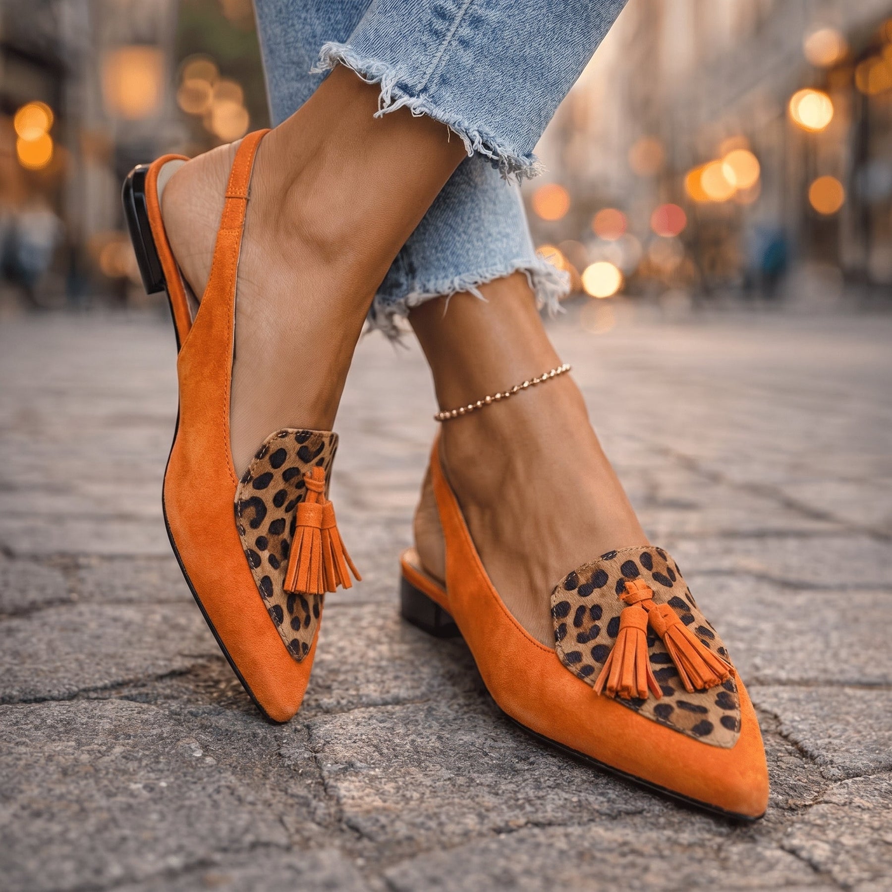 Amelia™ | Tassel Slingback Flats