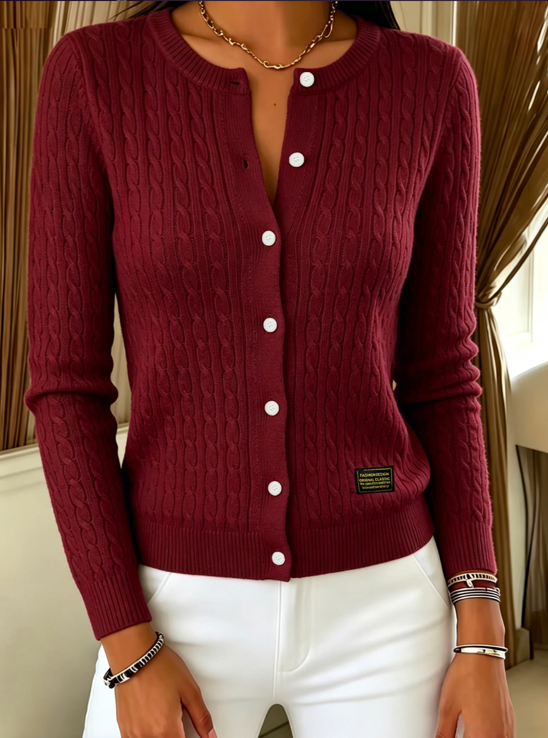 Geneviève | Cardigan Tricot Torsadé