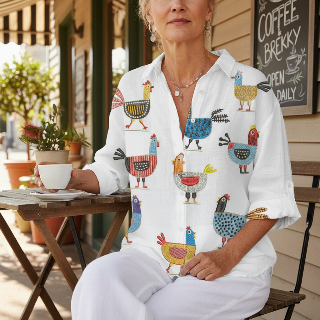 Ingrid™ | Blouse Poules Ludiques