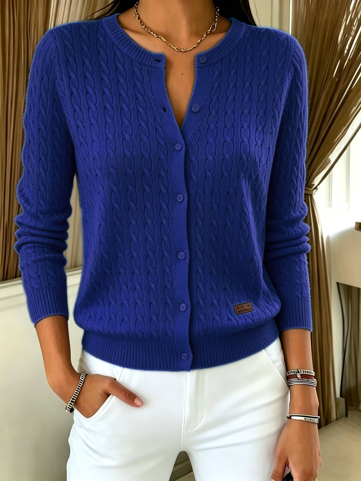 Geneviève | Cardigan Tricot Torsadé