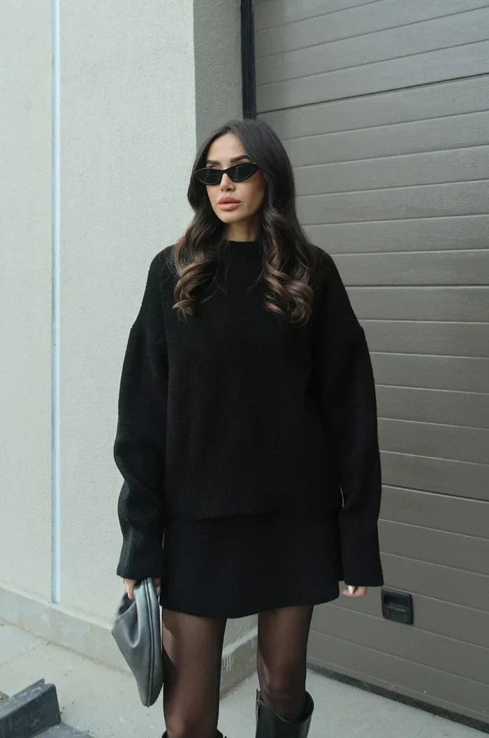Joséphine | Ensemble Pull Oversize & Jupe en Maille