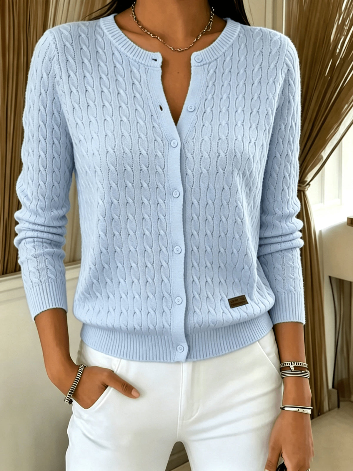 Geneviève | Cardigan Tricot Torsadé
