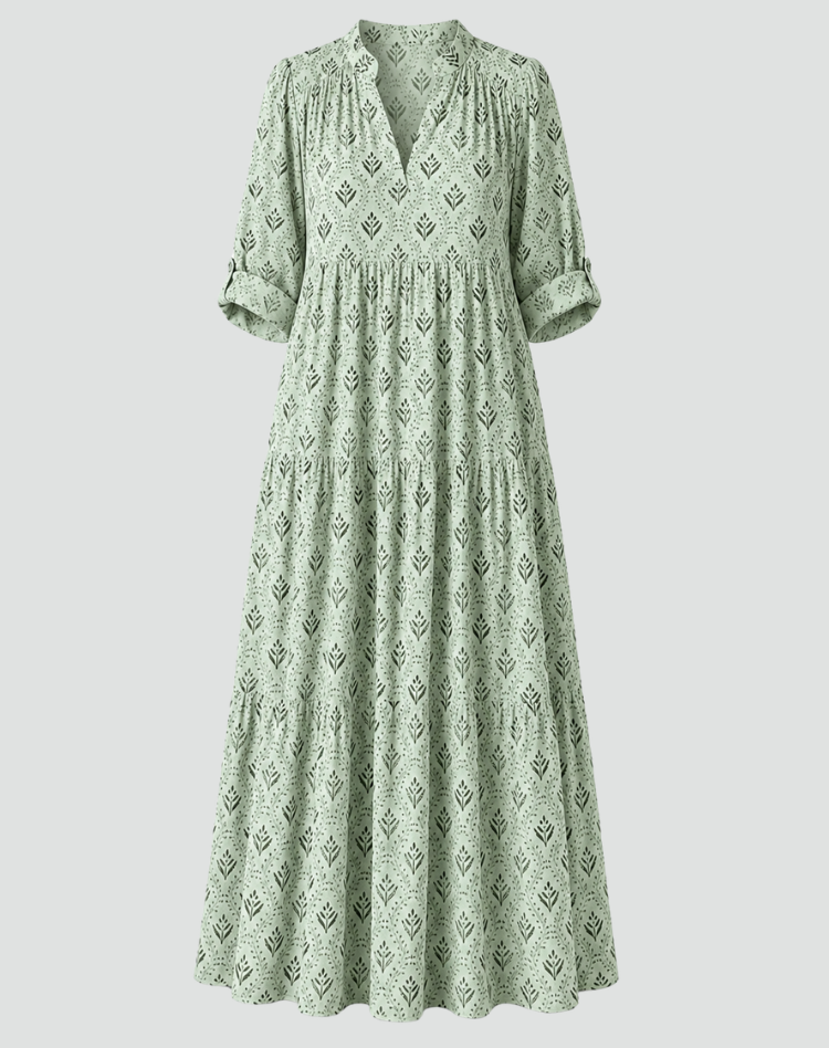 Bérengère | Robe Longue Imprimée Fluide