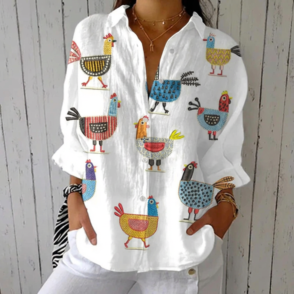 Ingrid™ | Blouse Poules Ludiques